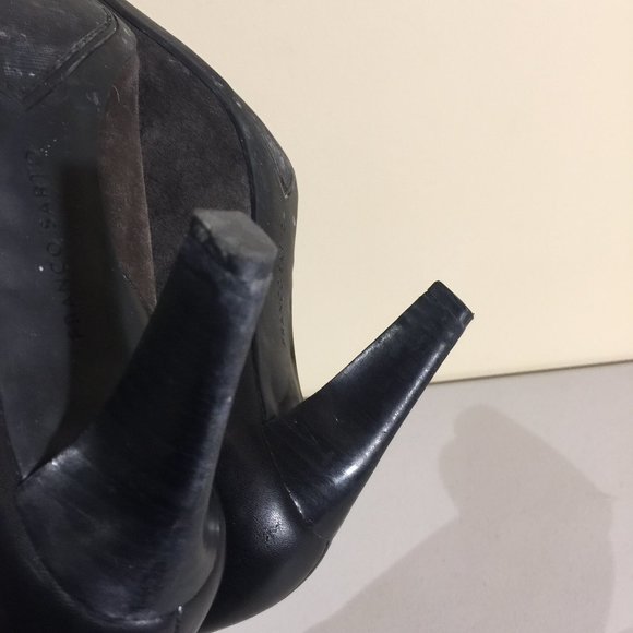 Franco Sarto Ladies Heeled Booties Size 7.5 M Boots Black Grey - Picture 14 of 16